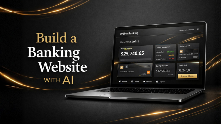 How to create online banking website with AI